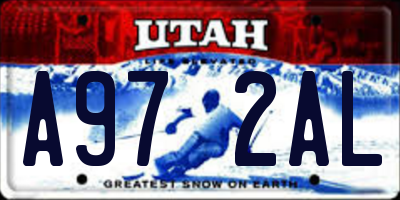 UT license plate A972AL