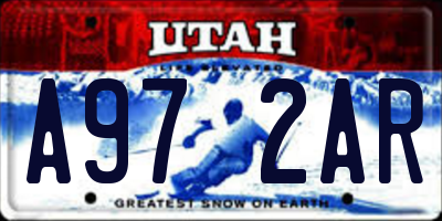 UT license plate A972AR