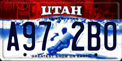 UT license plate A972BO
