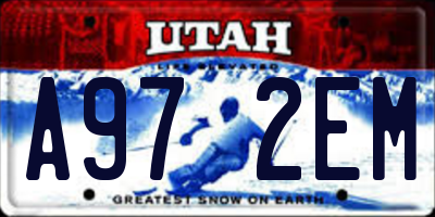 UT license plate A972EM