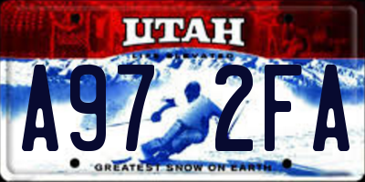 UT license plate A972FA