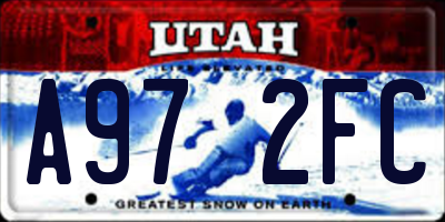 UT license plate A972FC