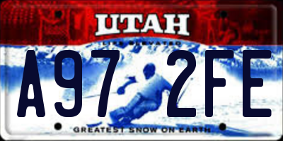 UT license plate A972FE