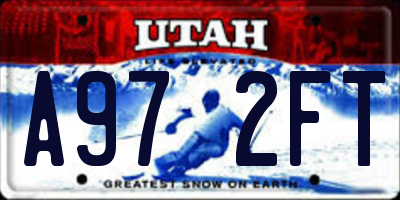 UT license plate A972FT