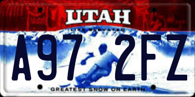 UT license plate A972FZ