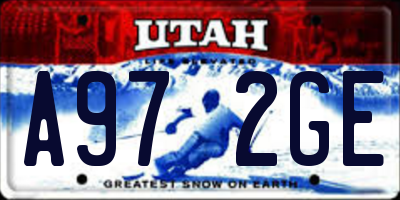 UT license plate A972GE