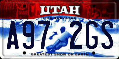 UT license plate A972GS