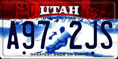 UT license plate A972JS