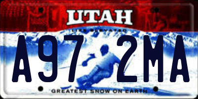 UT license plate A972MA
