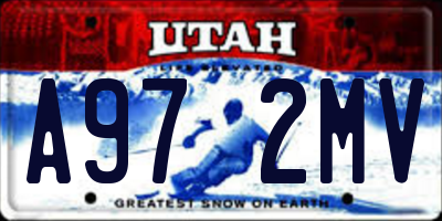 UT license plate A972MV