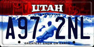 UT license plate A972NL