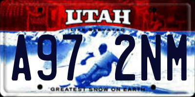 UT license plate A972NM