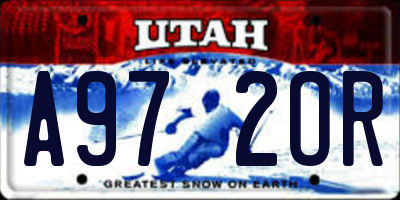 UT license plate A972OR