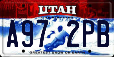 UT license plate A972PB