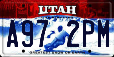UT license plate A972PM
