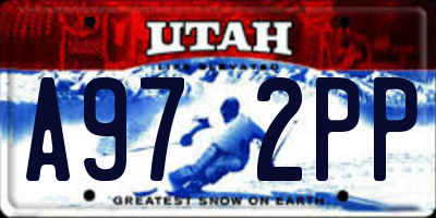 UT license plate A972PP