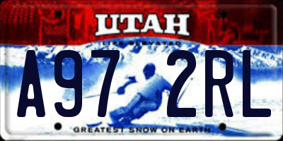 UT license plate A972RL
