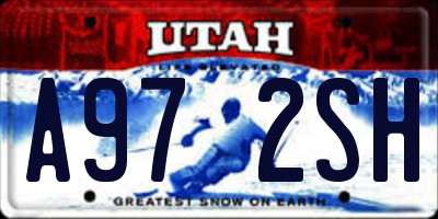 UT license plate A972SH