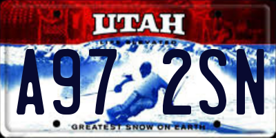 UT license plate A972SN