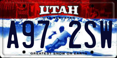 UT license plate A972SW