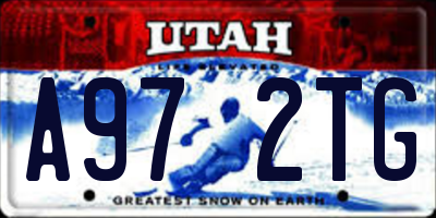 UT license plate A972TG