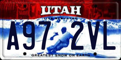 UT license plate A972VL