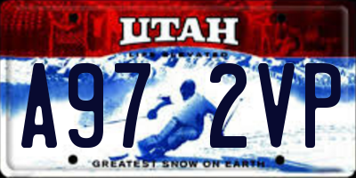 UT license plate A972VP