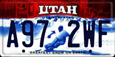 UT license plate A972WF