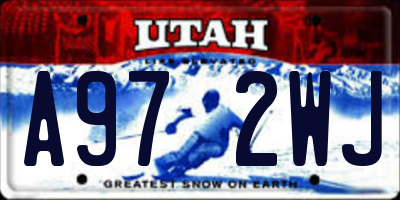 UT license plate A972WJ