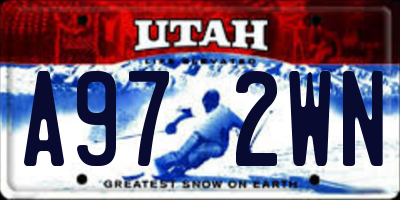 UT license plate A972WN