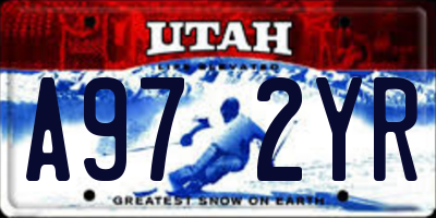 UT license plate A972YR