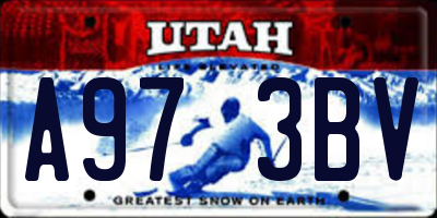 UT license plate A973BV