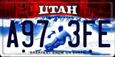 UT license plate A973FE