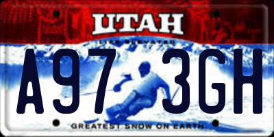 UT license plate A973GH