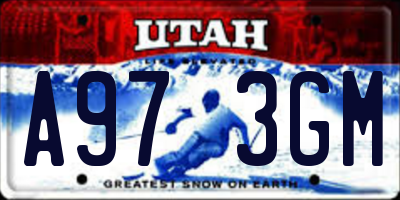 UT license plate A973GM