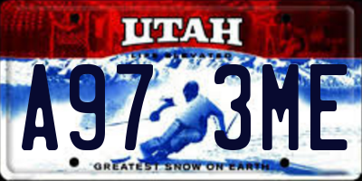 UT license plate A973ME