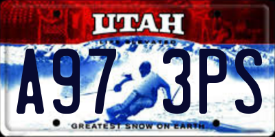 UT license plate A973PS