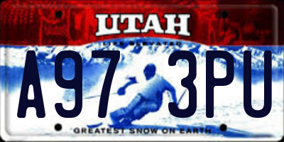 UT license plate A973PU
