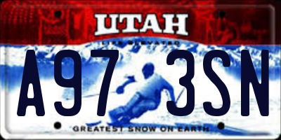 UT license plate A973SN
