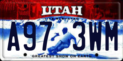UT license plate A973WM