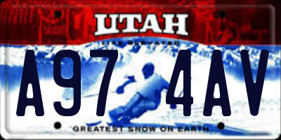 UT license plate A974AV