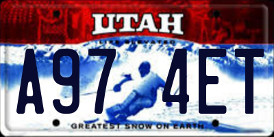 UT license plate A974ET