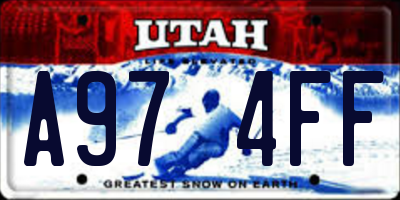 UT license plate A974FF