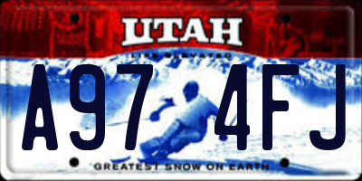 UT license plate A974FJ