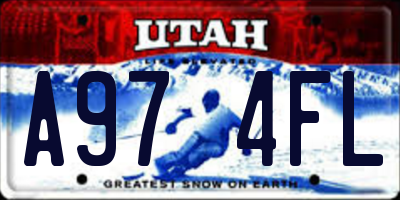 UT license plate A974FL