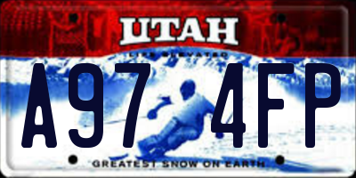 UT license plate A974FP