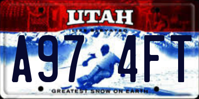 UT license plate A974FT