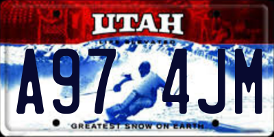 UT license plate A974JM