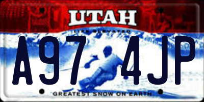 UT license plate A974JP