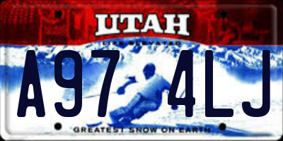 UT license plate A974LJ